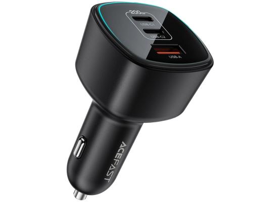 ACEFAST B18 Car Charger 200W Dual USB-C + USB-A Fast Charging Cigarette Lighter Adapter - Black